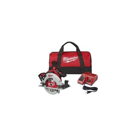 Milwaukee Hand Trucks Milwaukee 2631-21 Circular Saw Kit, 18 V Battery, Lithium-Ion Battery, 7-1/4 in Dia Blade, Black/Red 2631-21
